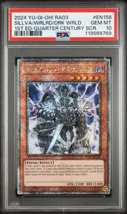 2024 PSA 10 YUGIOH RA03 QCR SECRET RARE SILLVA WARLORD OF DARK WORLD 💎 - Image 1