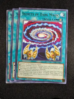 Yugioh - 3x Secrets of Dark Magic LED6-EN004 1st Edition Rare NM - Image 1