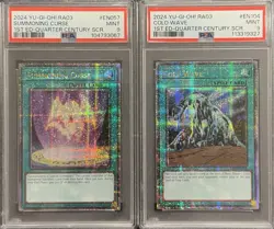 2024 PSA 9 YUGIOH RA03 QCR SECRET RARE SUMMONING CURSE & COLD WAVE SET - Image 1