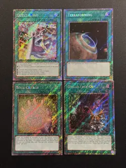 2025 YUGIOH RA04 1ST ED PLATINUM SECRET RARE TERRAFORMING NM BONUS SET - Image 1