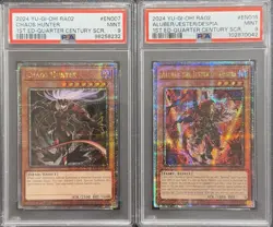 2024 PSA 9 YUGIOH RA02 QCR SECRET RARE CHAOS HUNTER & ALUBER JESTER SET - Image 1