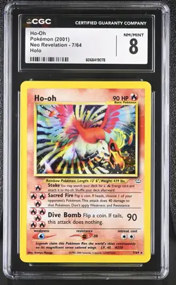 CGC 8 Ho-Oh 2001 Neo Revelation 7/64 Holo Pokemon Card - Image 1