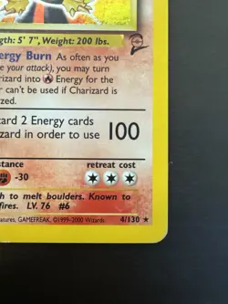 Charizard 4/130 Holo Rare Base Set 2 Pokemon Card DMG - Image 4