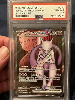 Pokemon Mewtwo EX Team Rockets Ultra Rare Card 213/182 Destined Rivals - Image 1