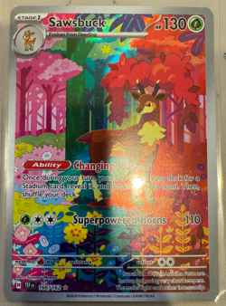 Sawsbuck TEF 166/162 IR Temporal Forces Illustration Rare Card Pokemon TCG NM - Image 1