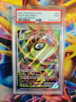 Pokemon Celebi VMax Full Art Chilling Reign #008 Graded Card PSA 9 - Image 1