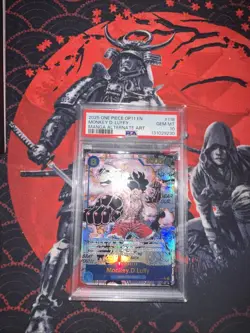 One Piece Op-11 English A Fist of Divine Speed Luffy Manga Card PSA 10 Gem Mint - Image 1