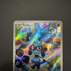 Riolu 215/198 Sv01: Scarlet & Violet Illustration Rare Holo Pokemon TCG NM - Image 3