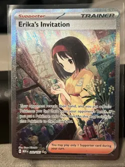 Pokemon TCG Scarlet and Violet Trainer Erika's Invitation Holo Card 203/165 - Image 1