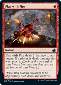 MTG Play with Fire - Foil, NM-Mint, English Innistrad: Midnight Hunt - Image 1