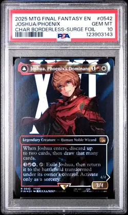 3143 Joshua Phoenix Dominant 2025 MTG Final Fantasy #0542 Surge Foil PSA 10 - Image 1
