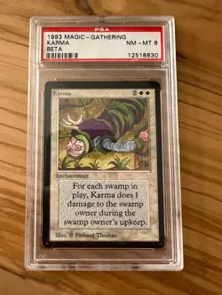 Magic the Gathering MTG Beta Karma PSA Grade 8 (Beta Bob) - Image 1