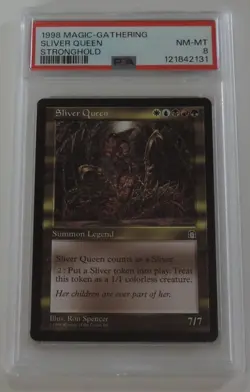 PSA 8 1998 MAGIC THE GATHERING SILVER QUEEN STRONGHOLD MTG - Image 1