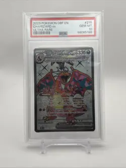 Pokemon Card PSA 10 Gem Mint Charizard Ex Obsidian Flames 2023 Holo 215/197 - Image 1