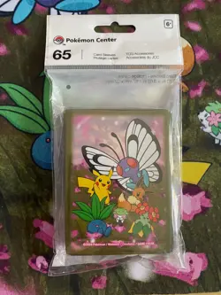 Pokemon Center Floral Flurry Pikachu Eevee Sleeves 65x Exclusive New - Image 1