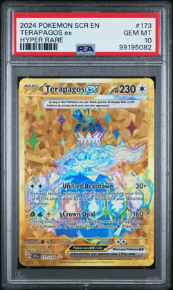PSA GEM MINT 10 2024 POKEMON SCR EN-STELLAR CROWN 173 TERAPAGOS EX HYPER RARE - Image 1
