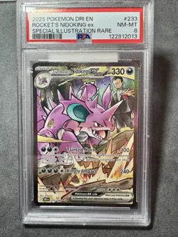 2025 Pokemon DRI EN Rocket’s Nidoking EX Special Illustration Rare #233 PSA 8 - Image 1