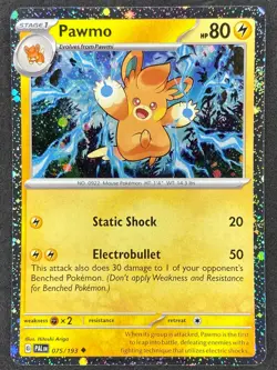 Pokemon Pawmo Cosmos Holo 075/193 PAL Paldea Evolved NM - Image 1