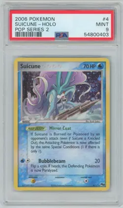 2006 Pokemon POP Series 2 Suicune - Holo #4 PSA 9 MINT - Image 1