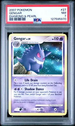 2007 POKEMON DIAMOND & PEARL #27 GENGAR PSA 7 - Image 1