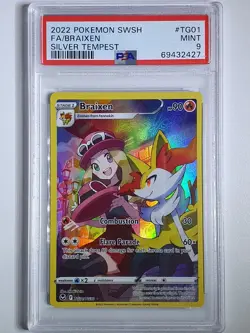 2022 Pokemon Braixen TG01/TG30 Full Art Trainer Gallery Silver Tempest - PSA 9 - Image 1