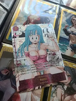 Custom Waifu Bulma Bunny Dragon Ball Z X One Piece Card Manga Rare - Image 1