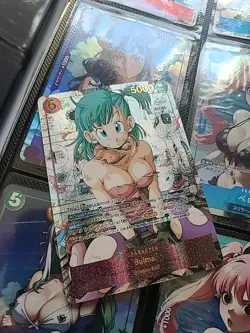 Custom Waifu Bulma Bunny Dragon Ball Z X One Piece Card Manga Rare - Image 1