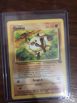 Mankey 55/64 1st Edition Jungle Set Pokemon Card - Image 1