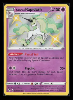 Galarian Rapidash SV048/SV122 Shiny Holo Rare Shining Fates Pokemon Card - Image 1