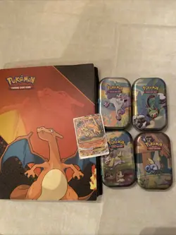 Charzard Pokemon Binder With 333 Cards And 4 Aluminum Cases Rare Cards Included - Image 2