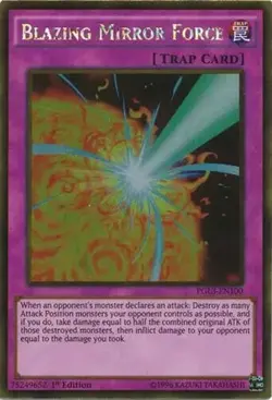 Blazing Mirror Force - PGL3-EN100 - 1st Edition NM - Gold Rare Yugioh Card TCG - Image 1
