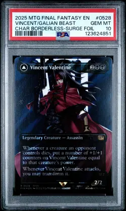 4851 Vincent Galian Beast 2025 MTG Final Fantasy #0528 Surge Foil PSA 10 - Image 1