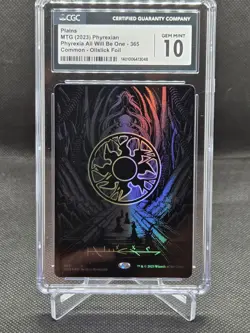 MTG Phyrexia All Will Be One Oilslick Foil Plains 365 CGC Gem Mint 10 - Image 1