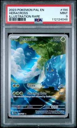 2023 Pokemon Paldea Evolved #194 Heracross Illustration Rare PSA 9 - Image 1