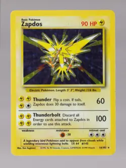 Zapdos 016/102 Base Set Holo Pokemon TCG WOTC Vintage HP - Image 1