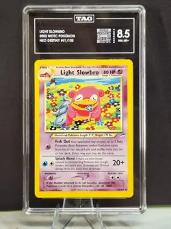 Pokemon 2002 Light Slowbro WOTC NEO DESTINY 051/105 TAG NM/MT + 8.5 - Image 1