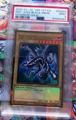 PSA 9 Yugioh Red-Eyes Black Dragon MAGO-EN003 1st Edition Gold Rare 2020 - Image 1