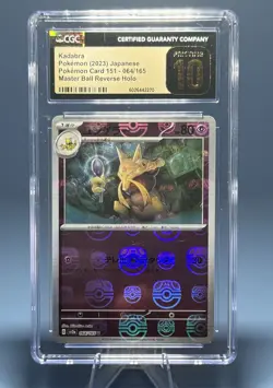 Pristine 10 Kadabra 064/165 Master Ball Reverse Holo 151 Pokemon Card #64 - Image 1
