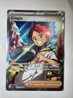 Pokemon TCG Trainer Crispin 164/142 Stellar Crown Ultra Rare Holo Card - Image 1