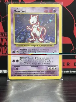 Mewtwo 10/102 Holo Rare Base Set Pokemon Card - Image 1