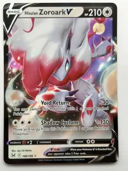 Hisuian Zoroark VSTAR - 147/196 - Pokemon Lost Origins Ultra Rare Card NM - Image 1