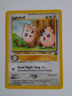 Vintage Pokemon Igglybuff Black Star Promo No 36 Card World Championship 2000 - Image 1