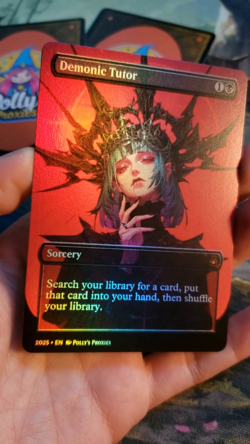 Demonic Tutor FOIL Proxy Card with Custom Anime Playtest Art Design - Image 2