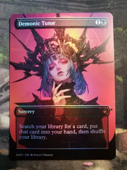 Demonic Tutor FOIL Proxy Card with Custom Anime Playtest Art Design - Image 5
