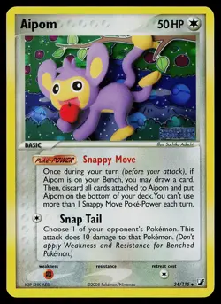 Pokemon Card - Aipom Unseen Forces Stamped 34/115 Uncommon Reverse Holo - Image 1