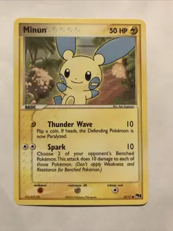 Minun - 12/17 - Pokemon Card Pop Series 1 Promo Common - NM - Image 1
