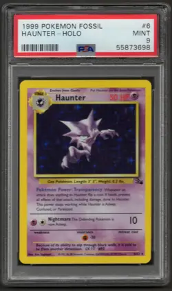 1999 Pokemon TCG Fossil Haunter Holo Rare Card 6/62 PSA 9 Mint - Image 1