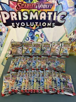 Pokemon PTCG Prismatic Evolutions Booster Packs Factory Sealed - 3 Pack Bundle - Image 1