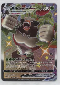 Shiny Full Art - Rillaboom VMAX Pokemon Sword & Shield Shining Fates Vault - Image 1