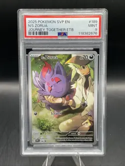 2025 POKEMON SVP EN-SV JOURNEY TOGETHER ETB PROMO #189 N'S ZORUA PSA 9 - Image 1